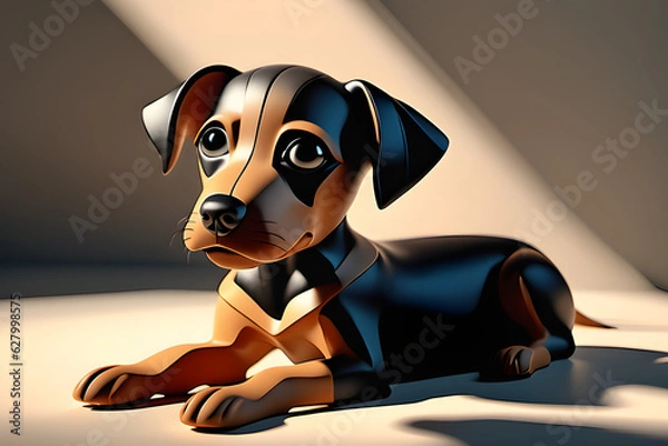 Obraz dog with a bone Generative AI