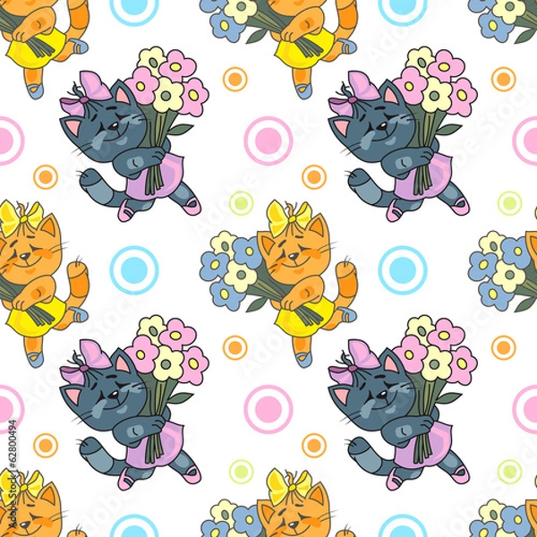 Fototapeta Kitten pattern