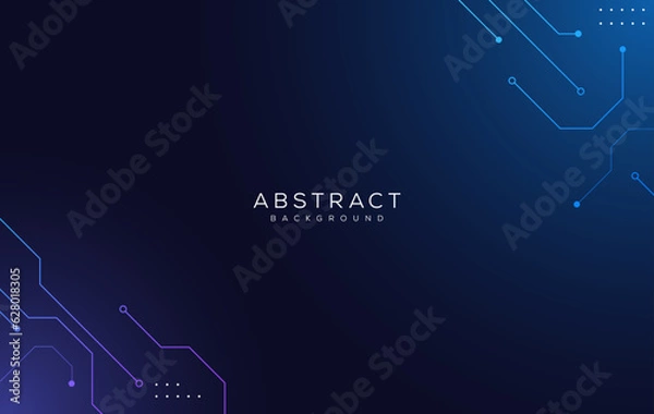 Fototapeta abstract dark blue background with circuit lines