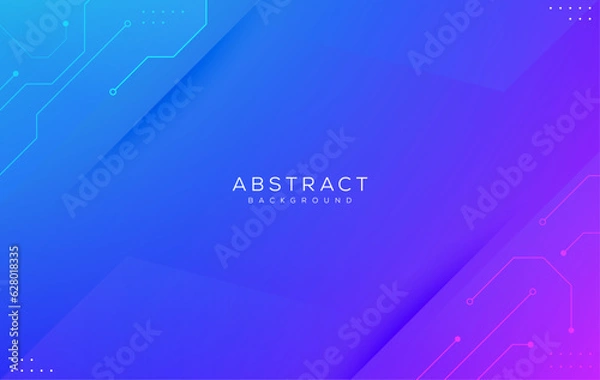 Fototapeta abstract blue background with circuit lines