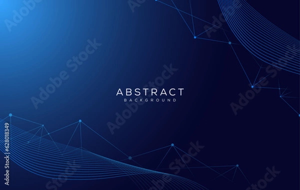 Fototapeta geometric abstract dark blue background with lines