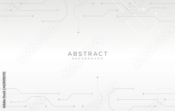 Fototapeta grey abstract background with circuit lines