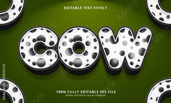 Obraz Cow text style editable text effect