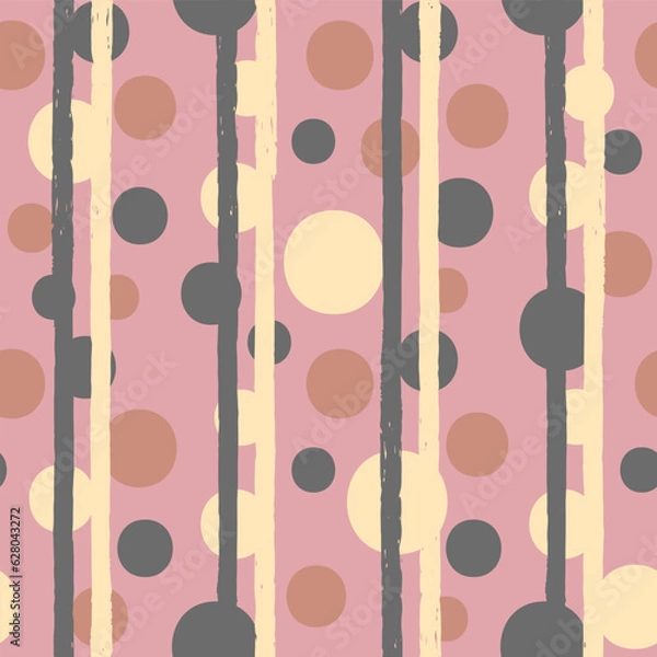 Fototapeta Vector colourful pastel dots pink seamless pattern