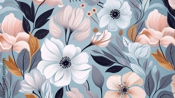 Fototapeta seamless pattern with flowers