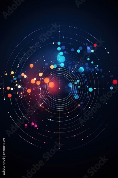 Fototapeta abstract futuristic Digital Network Matrix - Abstract Technology Connection Concept book cover data connection