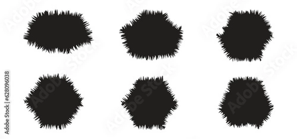 Fototapeta Blob shape set. Liquid irregular blob shape set. set of abstract black liquid elements. Organic shape set.