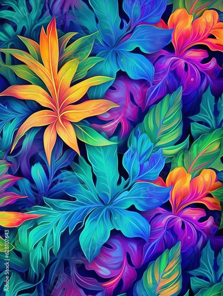 Fototapeta Floral wallpaper watercolor