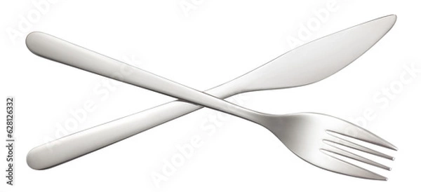 Fototapeta Knife and fork, cut out