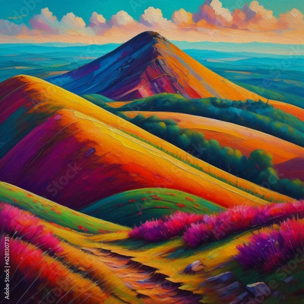 Obraz sunset over the mountains - ai generative