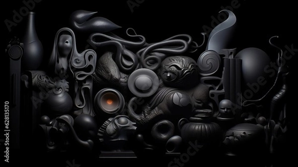 Fototapeta "Midnight Silhouettes" - Unleashing Unique Textures created with Generative AI technology