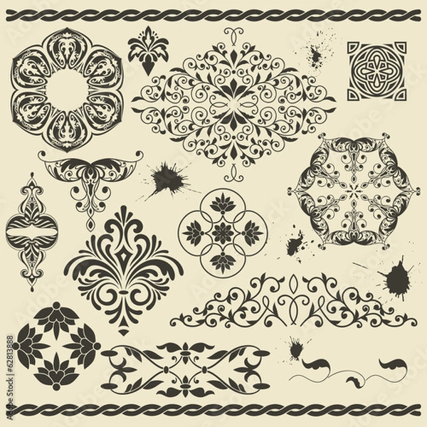 Obraz floral design elements and blots