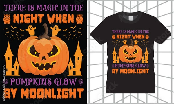 Obraz Halloween T-Shirt Design vector Graphic template.Halloween t-shirt illustration. Horns head devil t shirt design.Beautiful and eye catching vector. Halloween party costume with print-ready File.