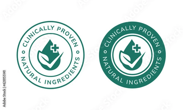 Obraz Clinically proven ingredients stamp label