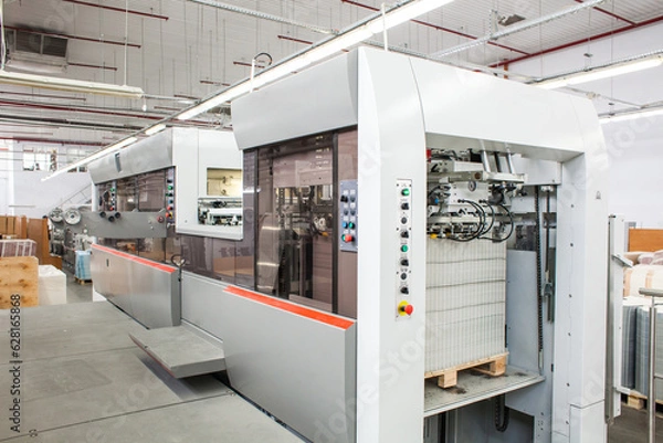 Fototapeta The equipment for a press. Offset machine at the printing manufacturing. Printing machine