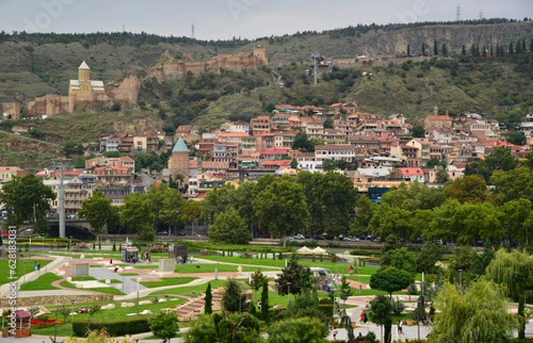 Fototapeta Tbilisi, the capital of Georgia, is an important tourism city with its historical churches, bridges and magnificent scenery.