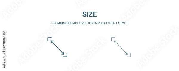Fototapeta size icon. Filled and line size icon from user interface collection. Outline vector isolated on white background. Editable size symbol