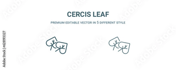 Fototapeta cercis leaf icon. Filled and line cercis leaf icon from nature collection. Outline vector isolated on white background. Editable cercis leaf symbol