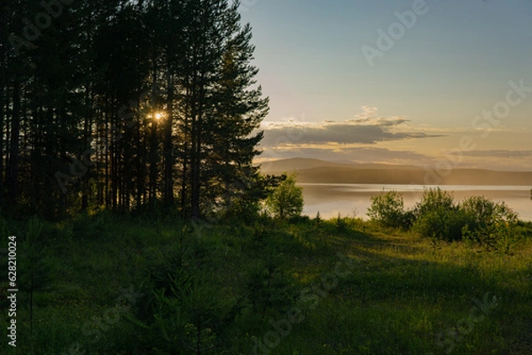 Obraz sunset on the river