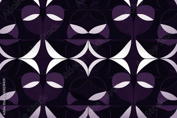 Fototapeta Illustration of a black and white pattern with circles created using generative AI