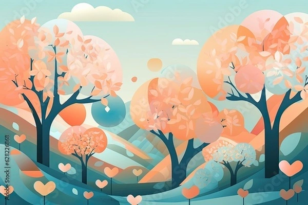 Obraz abstract landscape with flowers