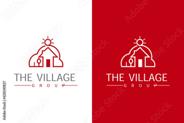 Obraz the village logo design vector template with editable text