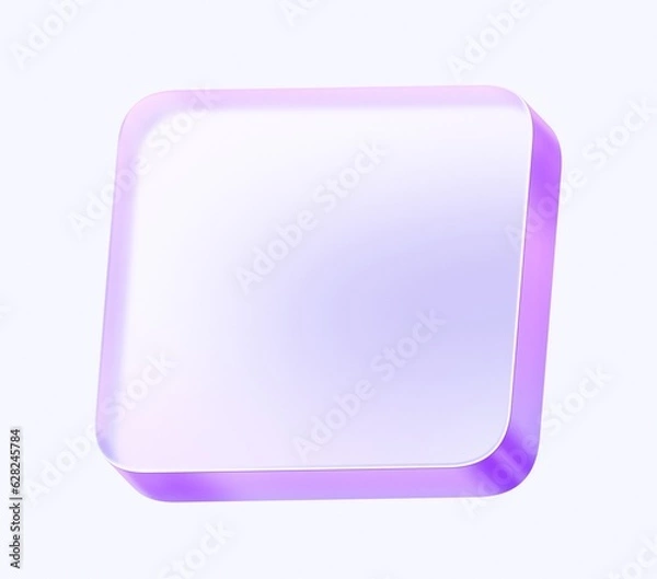 Obraz glass square shape with colorful gradient. 3d rendering illustration for graphic design, presentation or background