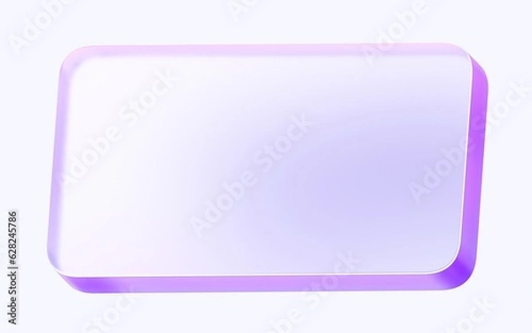 Fototapeta glass rectangle shape with colorful gradient. 3d rendering illustration for graphic design, presentation or background