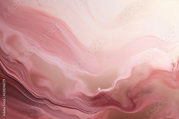 Obraz Illustration of a pink and gold painting with a white background, created using generative AI