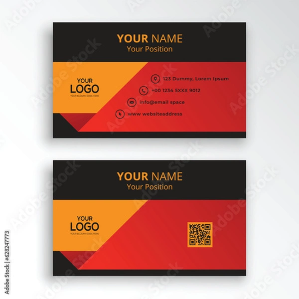 Fototapeta Business card or visiting card design template. ID card design.