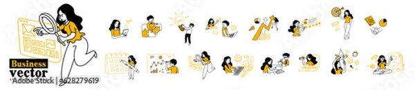 Fototapeta Business vector illustration set.