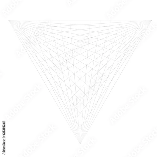Obraz 3d perspective grid template background Vector illustration. Model projection Line ruler guide four, five point perspective. Multiple viewpoint dimension for drawing. Isometric stock image worksheet