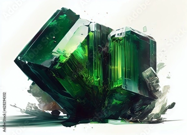 Obraz Green tourmaline, stone, gemstone, green stone, generated by ai