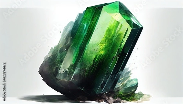 Obraz Green tourmaline, stone, gemstone, green stone, generated by ai