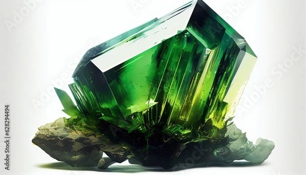 Obraz Green tourmaline, stone, gemstone, green stone, generated by ai
