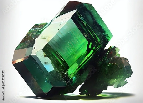Obraz Green tourmaline, stone, gemstone, green stone, generated by ai