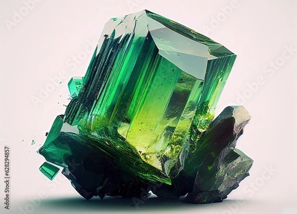 Obraz Green tourmaline, stone, gemstone, green stone, generated by ai