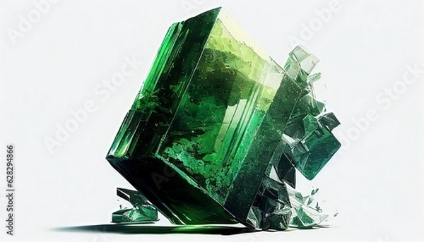 Obraz Green tourmaline, stone, gemstone, green stone, generated by ai
