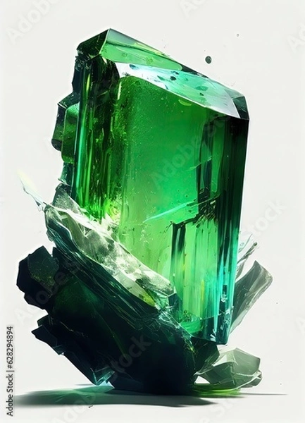 Obraz Green tourmaline, stone, gemstone, green stone, generated by ai
