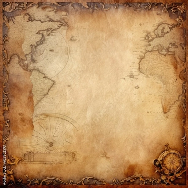 Fototapeta Antique Map on Parchment