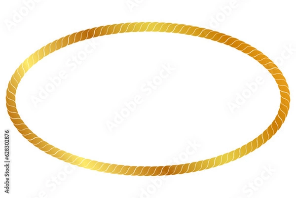 Fototapeta simple vector oval frame from golden rope for element design 
