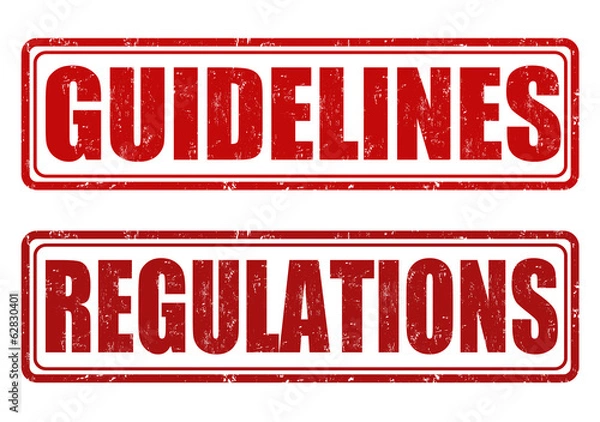 Obraz Guidelines and regulations stamps