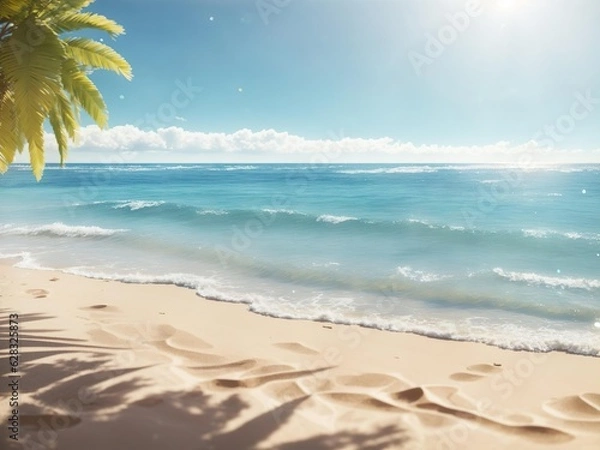 Fototapeta Sparkling Beach Perfect for Vacation.
Generative AI