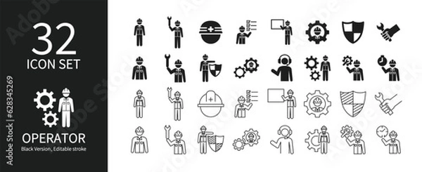 Fototapeta Icon set related to maintenance and systems