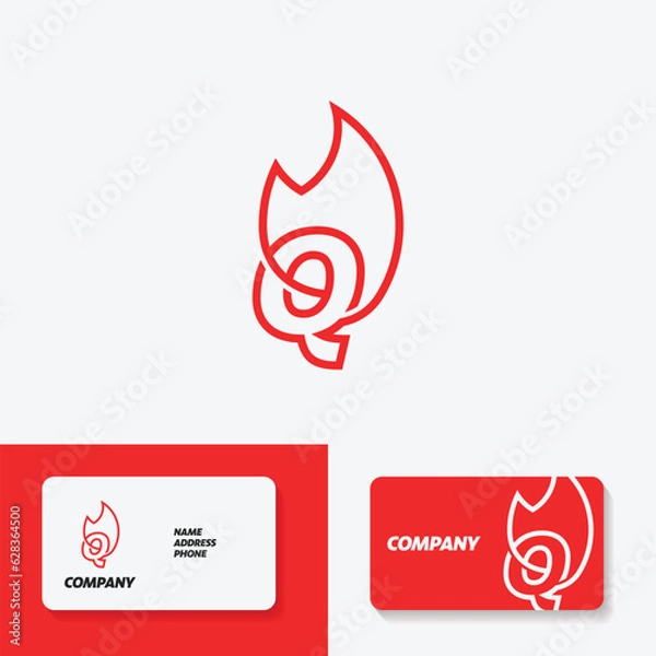 Obraz Fire Alphabet Logo Q