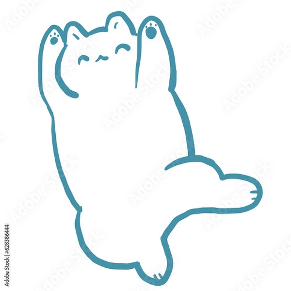 Obraz cat line art cute