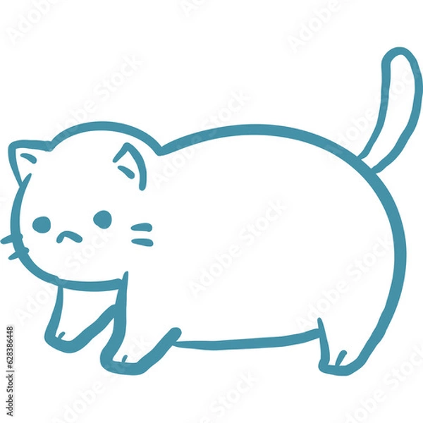Obraz cat line art cute