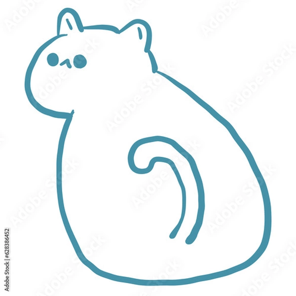 Obraz cat line art cute