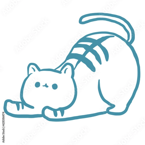 Obraz cat line art cute