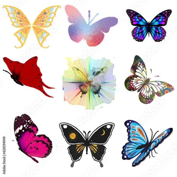 Fototapeta set of butterflies